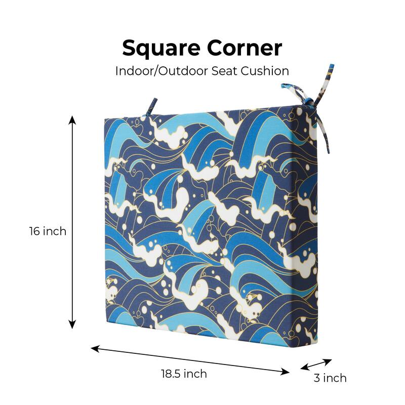 Set of 4 Solid Soft Outdoor Patio Deep Seat Cushion