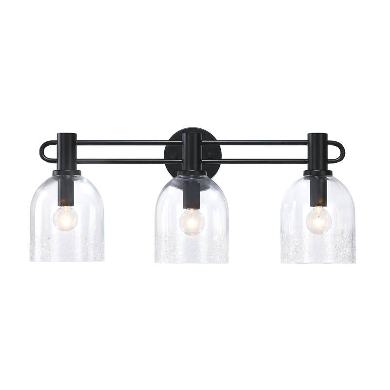 Astra 24 in. 3-Light Matte Black Vanity Wall Light for Bathrooms - 5.5