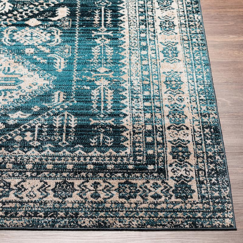 Livabliss Ambridge Machine Washable Traditional Diamond Area Rug