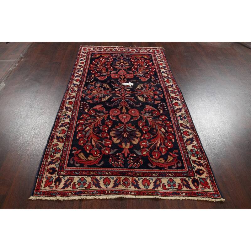 Antique Vegetable Dye Lilian Persian Area Rug Hand-knotted Wool Carpet - 4'4" x 8'4"