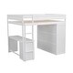 preview thumbnail 7 of 16, Elegant Wood Full Size Loft Bed with Wardrobes and 2-Drawer Desk with Cabinet, Sturdy Construction & Safety Guaranteed, White