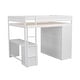 preview thumbnail 22 of 30, Pine Wood Loft Bed with Wardrobes, 2-Drawer Desk, and Cabinet, Full-Length Guardrail