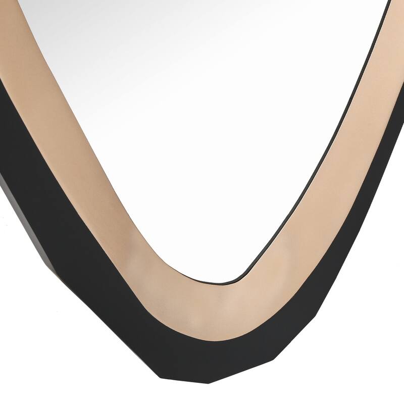 Modern Contemporary Black Gold Framed Wall Mirror Bathroom Mirror - Black/Gold - 27.6"W*1.2"D*H47.2"