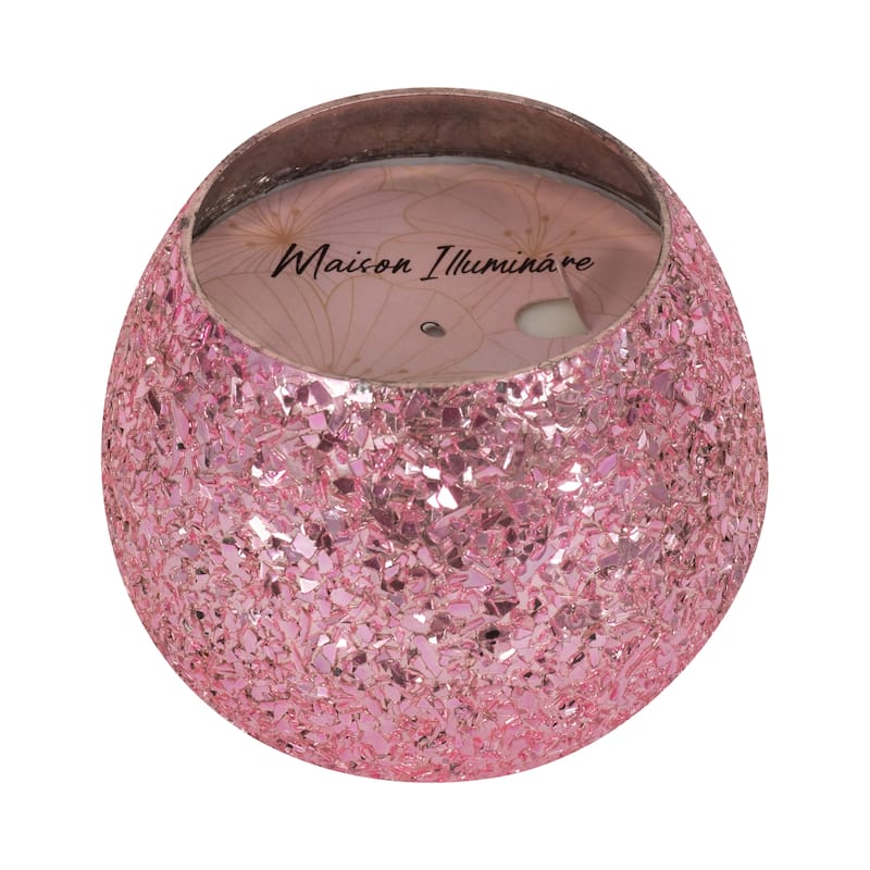 Sagebrook Home 4" Glass Candle Contemporary Glam 11oz Scented Decorative Candle Trendy Home Decor - 4" x 4" x 4"
