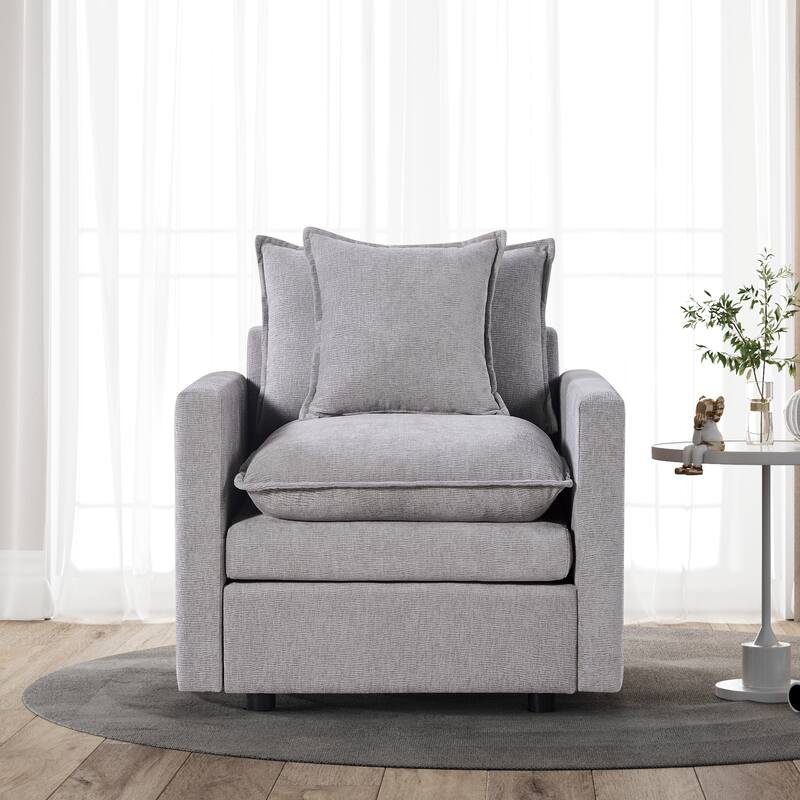 Gray 33.07" Upholstered Arm Chair