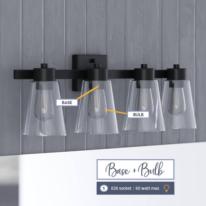Prominence Home Fairendale Matte Black Farmhouse Vanity Light - Matte Black