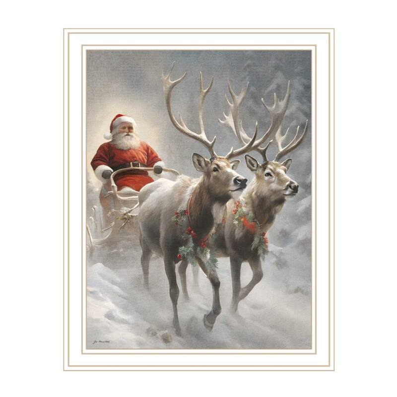 2-Piece Framed Wall Art Set - On The Eve of Christmas, White Frame