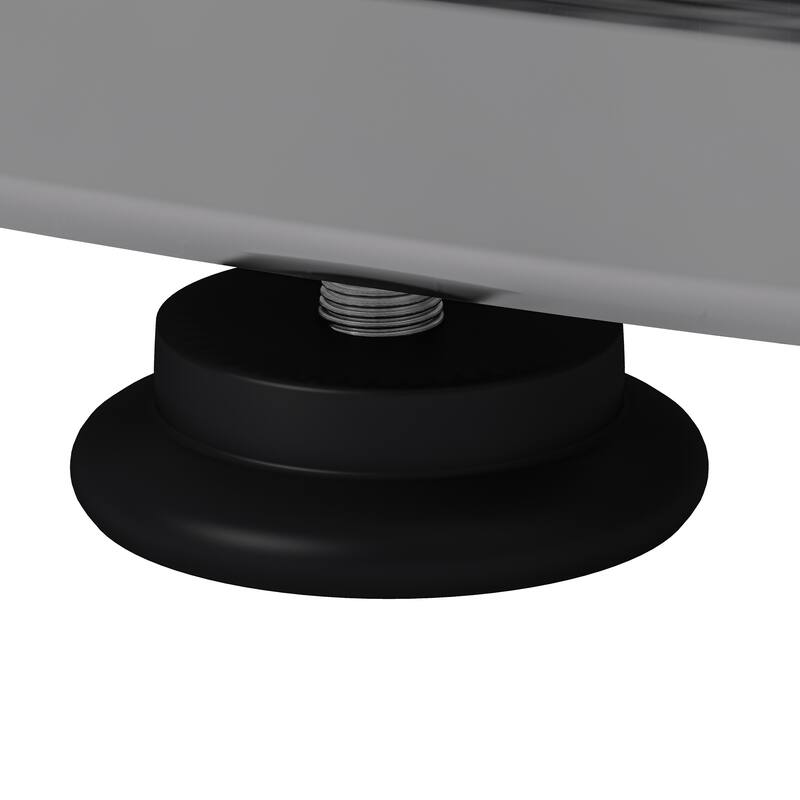 31.50" Modern Rectangle Glass Coffee Table with Ring-Shaped Frames