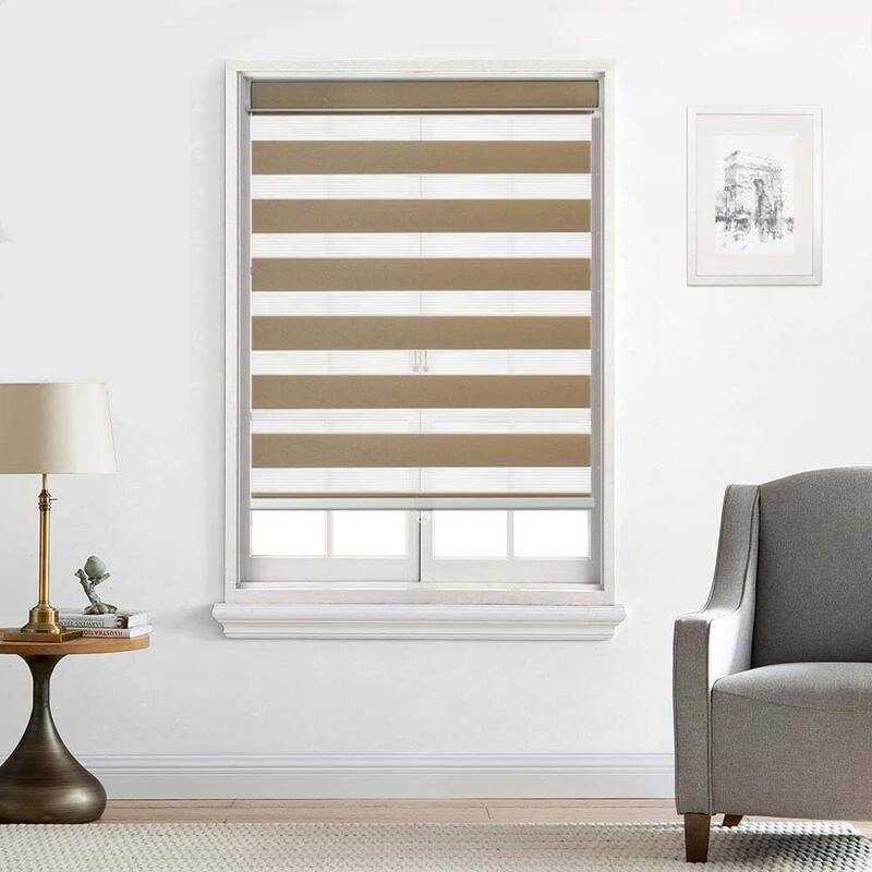 Zebra Shade Cordless,Dual Mode, lets light in and blocks light out - 22x72" - Sand
