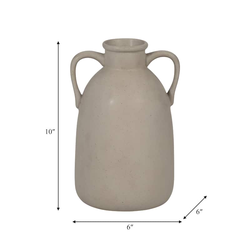 Sagebrook Home Neutral Contemporary Vase with Handles