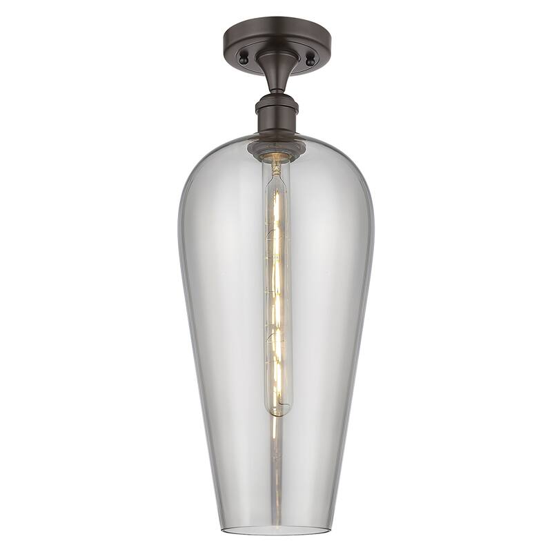 Innovations Lighting 516-1C-20-8 Chelsea Semi-Flush Chelsea 8" Wide - Oil Rubbed Bronze / Light Smoke
