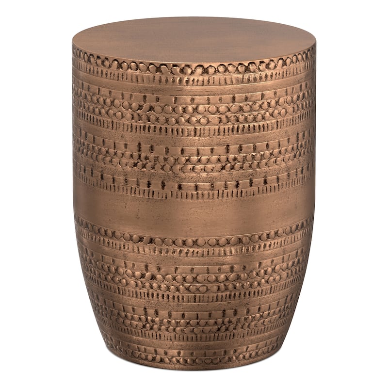 WYNDENHALL Jean 15" Wide Tribal Pattern Metal Accent Table & Assembled - 15"w x 15" d x 20" h