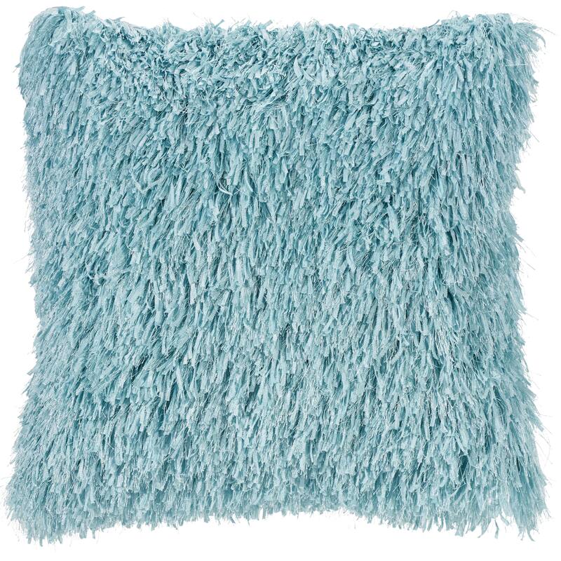 Mina Victory Shag Throw Pillow - Aqua - 20" x 20"