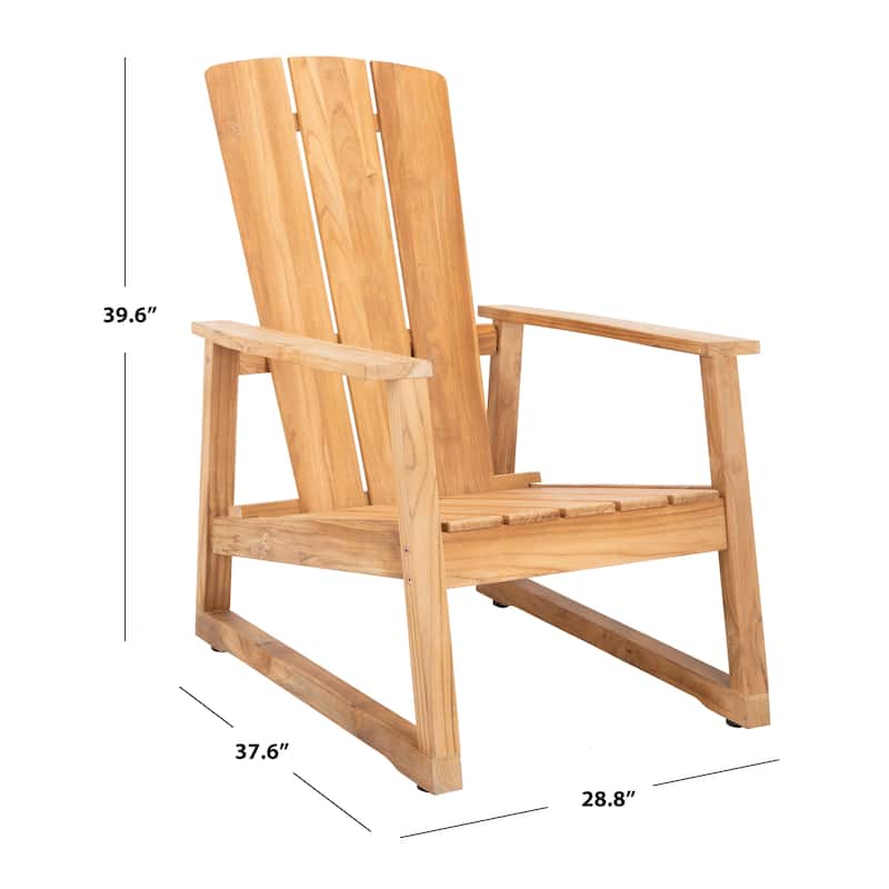SAFAVIEH Couture Oney Brazilian Teak Adirondack Chair - 28.8" W x 37.6" D x 39.6" H - 29W x 38D x 40H