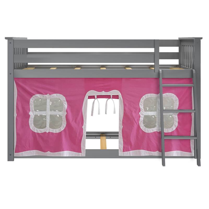 Max and Lily Twin over Twin Low Bunk with Curtains