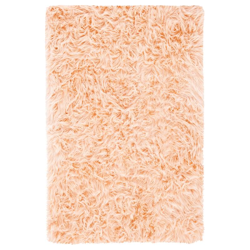 SAFAVIEH Faux Sheep Silke Skin 2.4-inch Thick Rug - 2'6" x 4' - Light Pink