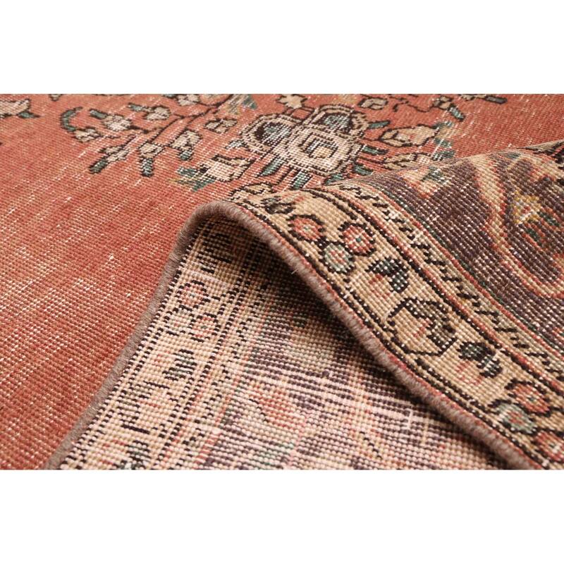 ECARPETGALLERY Hand-knotted Antalya Vintage Dark Copper Wool Rug - 7'9 x 10'6