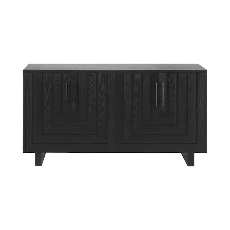 Christopher Knight Home - Lyra 59" Modern Sideboard Storage Cabinet with 4 Doors - Ash Veneer & MDF with Metal Handles