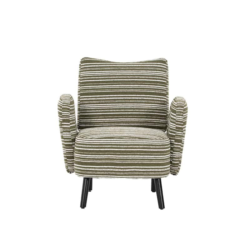 Boucle Upholstered Lounge Armchair, Reading Chair with Side Storage Pocket, Single Sofa Chair with Solid Wood Legs