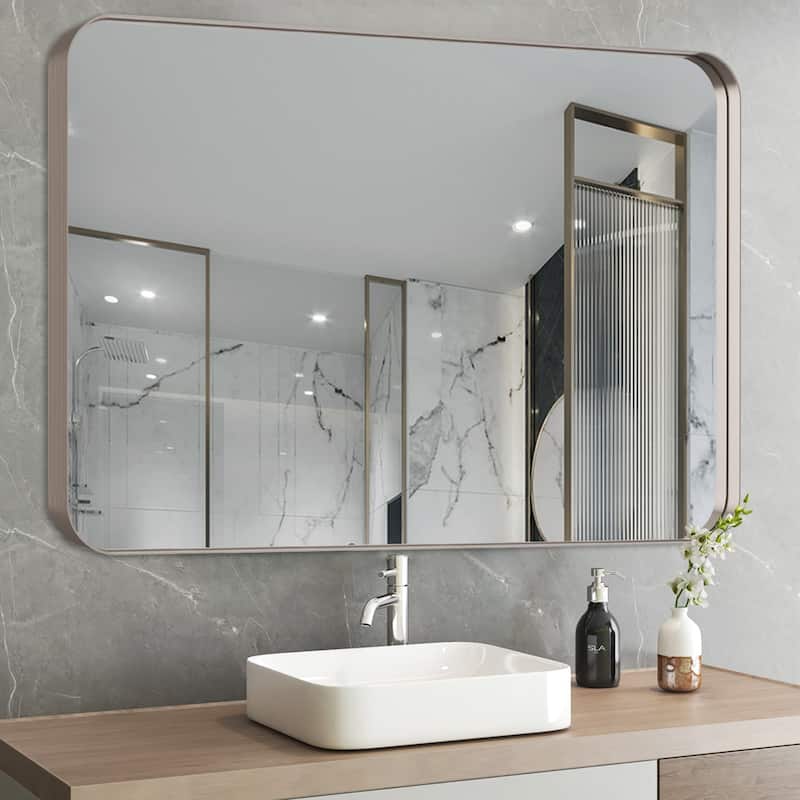 Rectangle Bathroom Mirror for Vanity Wall Mounted Vertical Horizontal Makeup Mirror