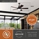 preview thumbnail 3 of 9, Walton 52 in. Gold Stone Ceiling Fan, Reversible Dark Bronze-Mocha Blades, Dimmable LED Light Kit and Remote, White Glass Shade