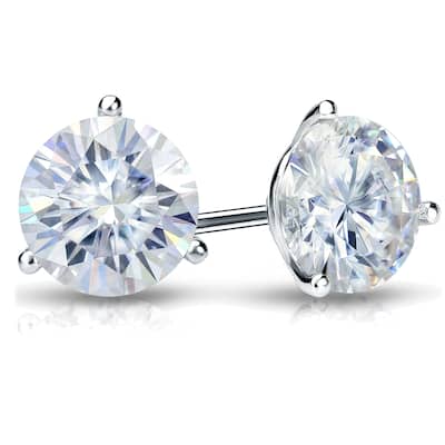 Auriya 1 1/2ctw Round Moissanite Stud Earrings 14k Gold Martini-set - 5.9 mm