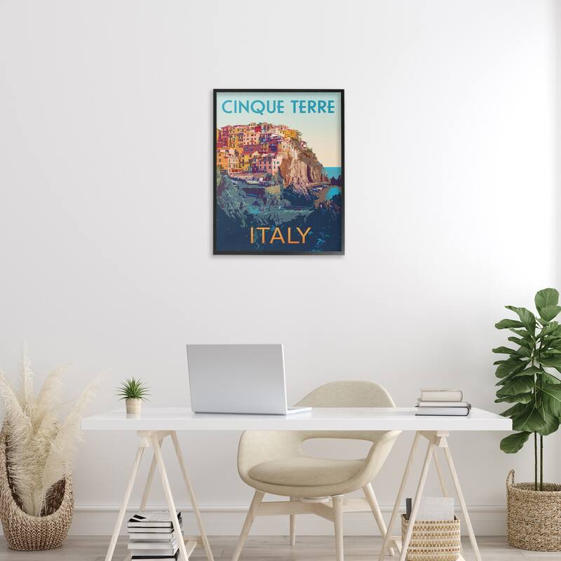 Stupell Italian Coast Cityscape Framed Giclee Art Design By Victoria Barnes