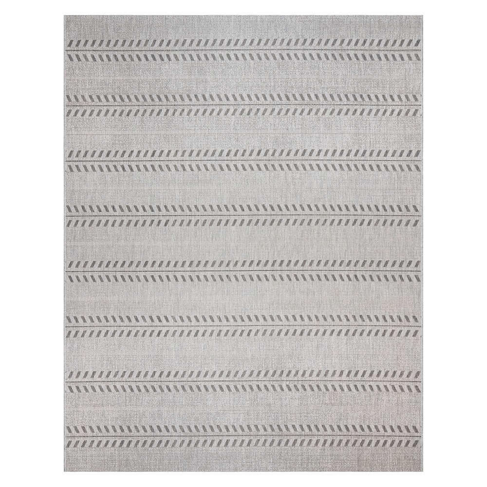 Gertmenian Paseo Moran Leaf Striped Flatweave Polypropylene Indoor/ Outdoor Area Rug Collection