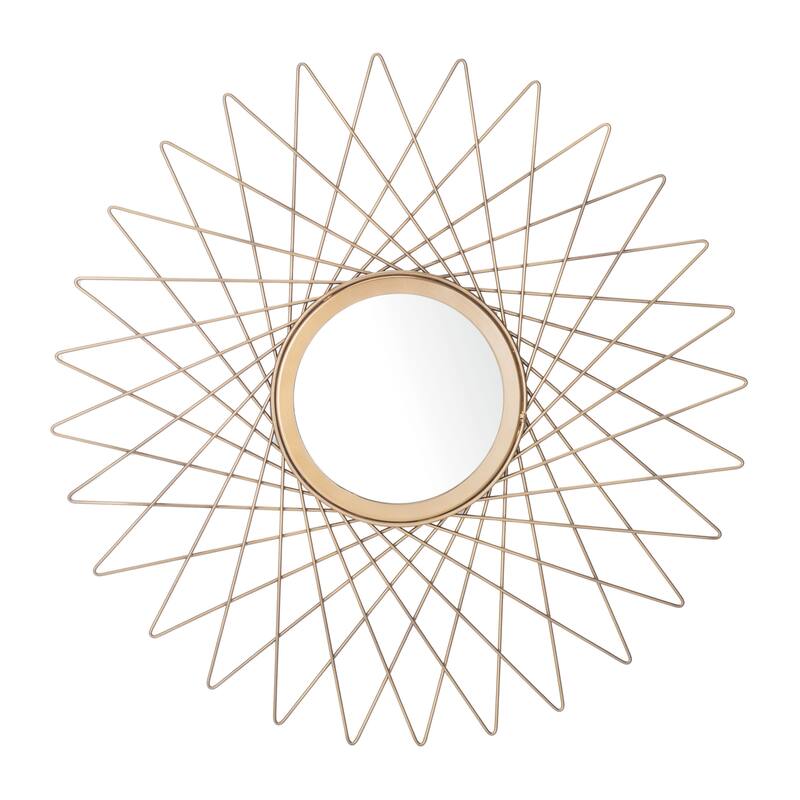 SAFAVIEH Karlie 23-inch Gold Sunburst Round Mirror - 23" W x 1.5" L x 23" H - 23Wx2Dx23H