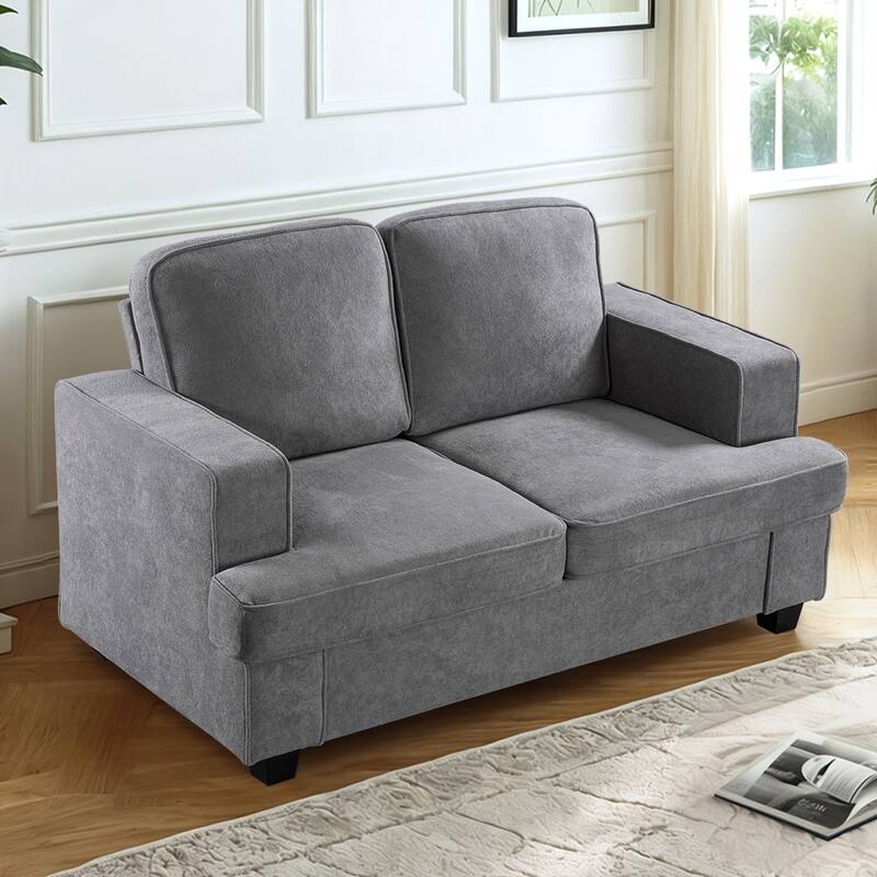 Modern Velvet Loveseat - Grey