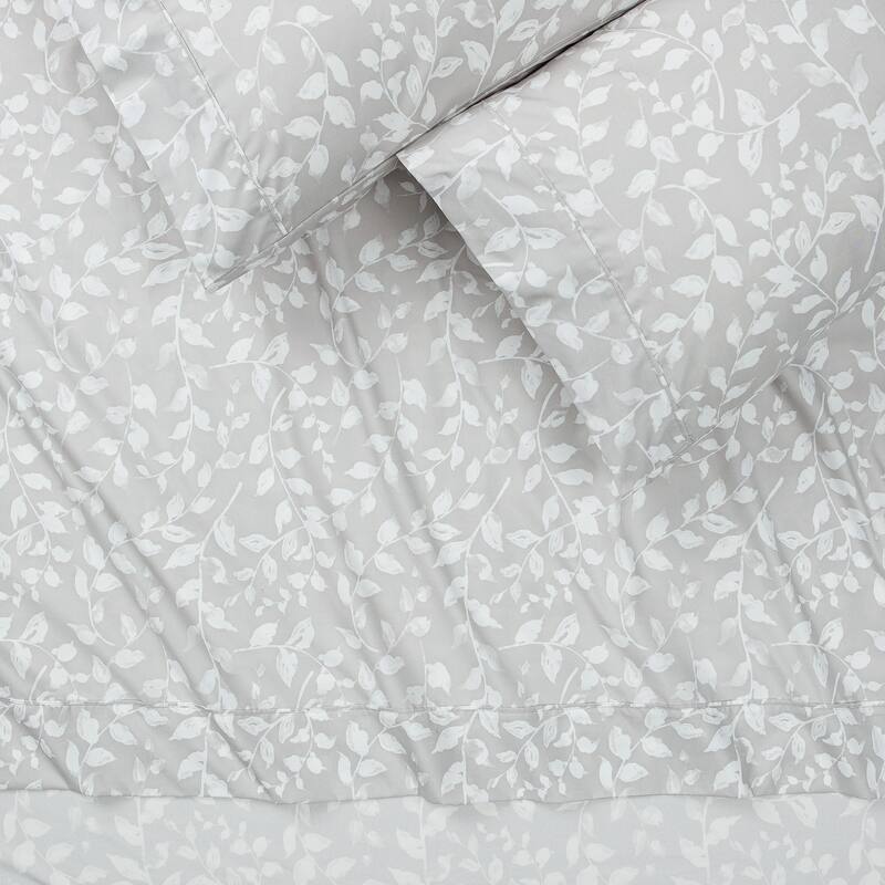 Chanasya Small Leaves Pattern Ultra Soft Luxury Microfiber Sheet Set