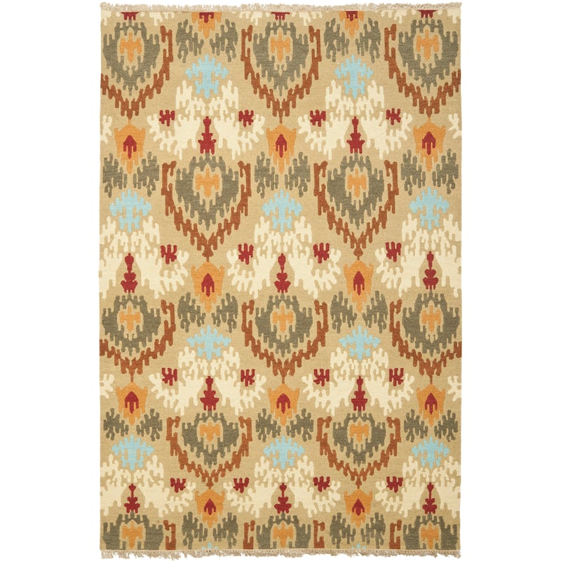 SAFAVIEH Couture Handmade Sumak Flatweave Pascaline Traditional Oriental Wool - 9' x 12' - Sage/Multi - Rectangle
