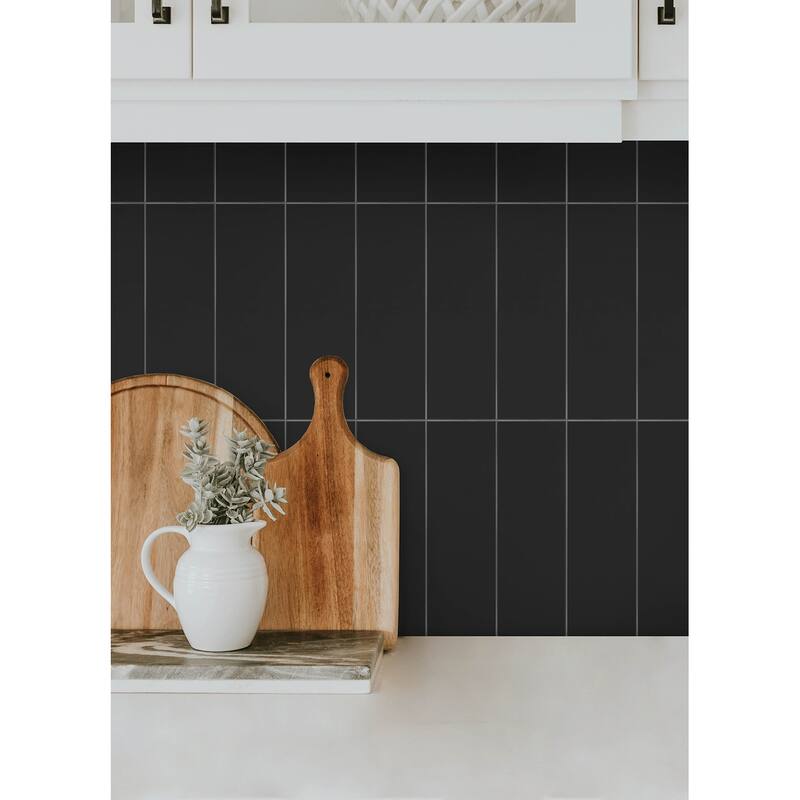 Subway Black Peel and Stick Luxury Wall Tiles