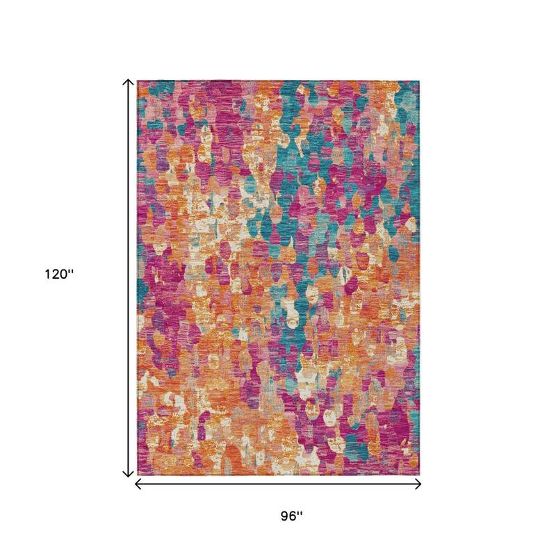 HomeRoots Abstract Transitional Rectangle Outdoor Rug