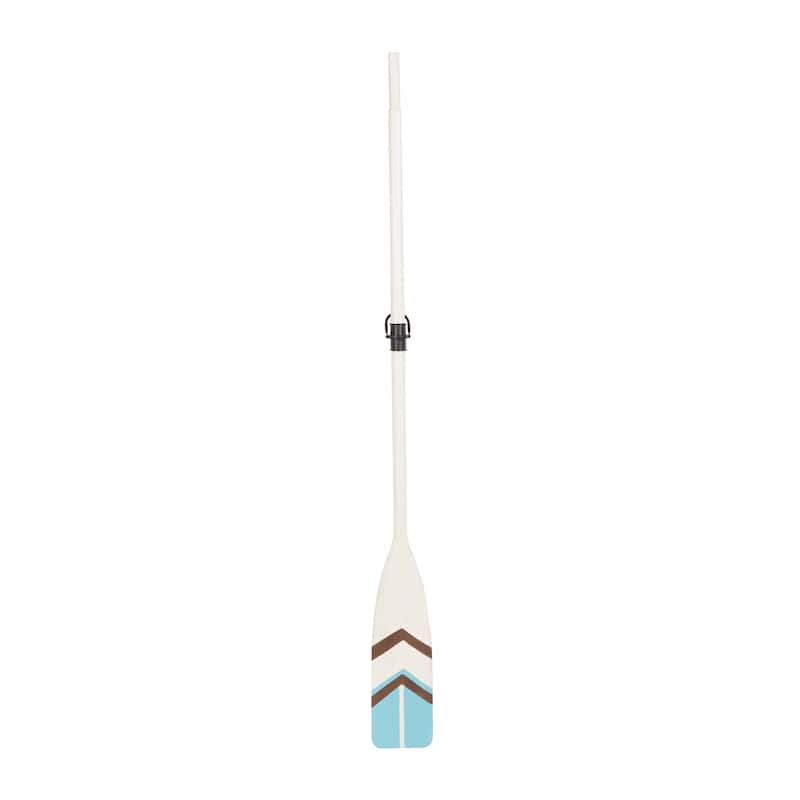 Wood Paddle Novelty Canoe Oar Home Wall Decor with Arrow and Stripe Patterns - Brown or White - Roche River Decor
