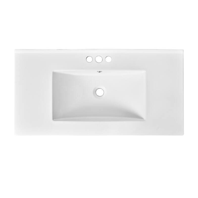 36'' Freestanding Bathroom Vanity with White Integrated Ceramic Sink