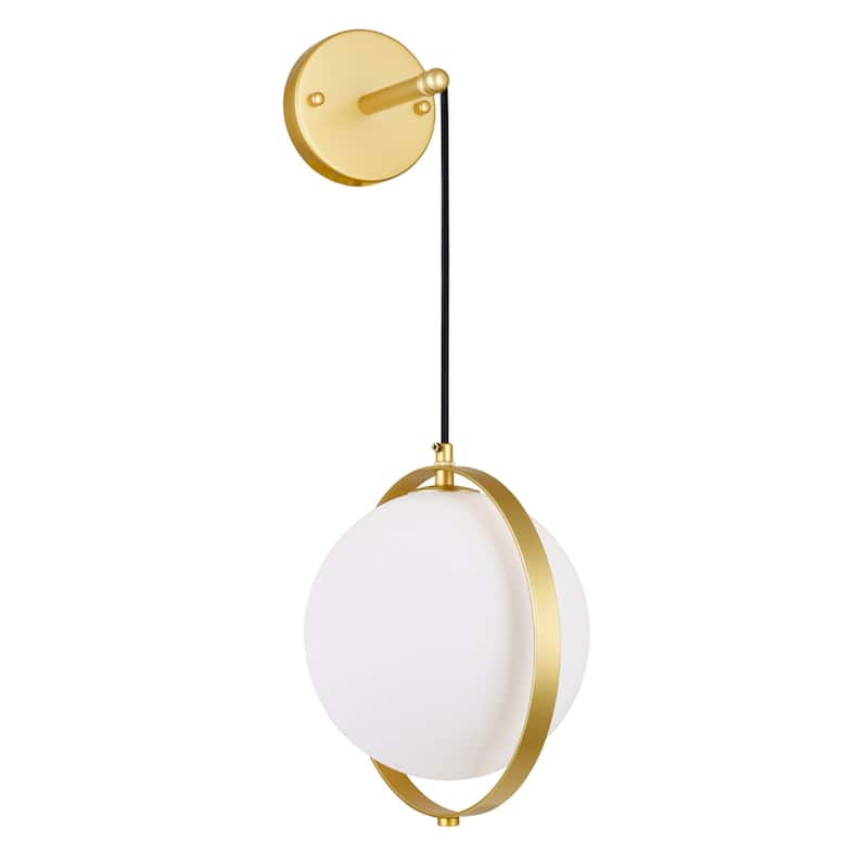 Da Vinci 1 Light 9in Brass Wall Light - Medallion Gold - Medallion Gold