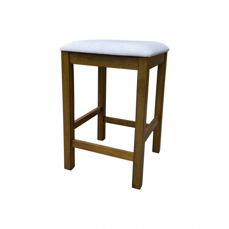 Upholstered Backless Counter Stools - 24.25" - Brown and White - Set of 2