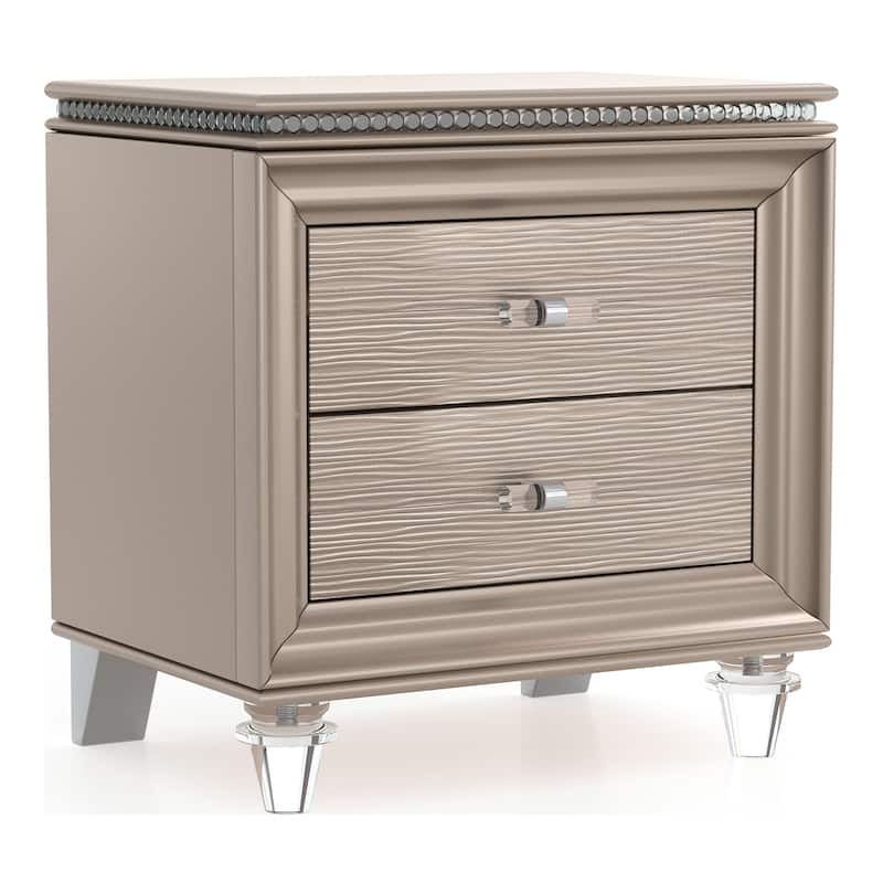 Ving Glam Wood 3-Piece Youth Platform Bedroom Set with LED Light by Furniture of America