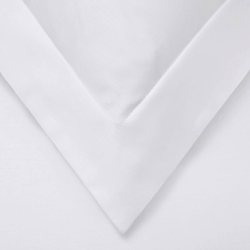 HomeRoots White King Cotton Blend 1000 Thread Count Washable Duvet Cover Set