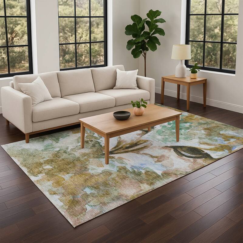 Machine Washable Indoor/ Outdoor Modern Owl Chantille Rug