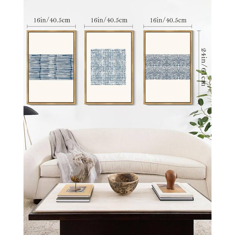 Blue Abstract Framed Wall Art Modern