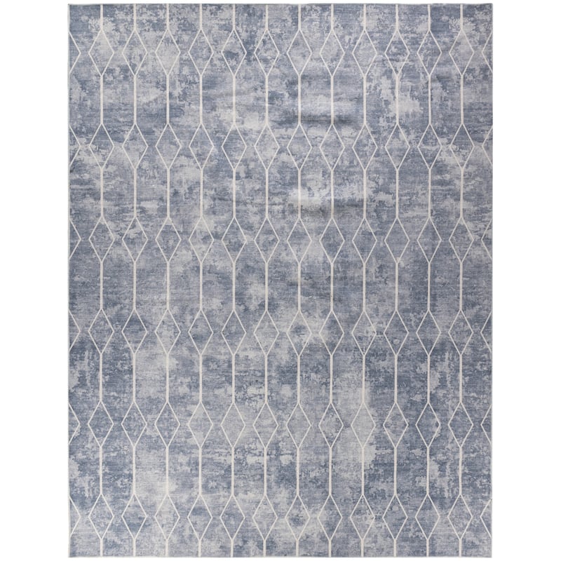 New Concept Washables Indoor only Geometric Machine Washable Area Rug - 9' 2" x 12' - Blue - Rectangle