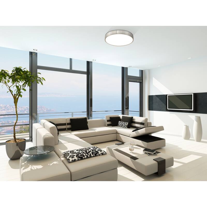 Madison by Z-Lite 1 Light Flush Mount in Brushed Nickel with Frosted Acrylic Shade. - Brushed Nickel