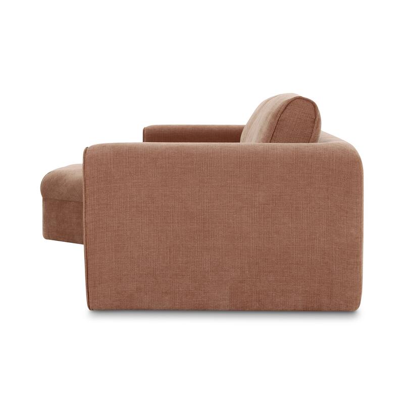 NADAAL STUDIOS Talorin Left-Facing Sectional Sofa, Wide Chaise Seating, Seats 4, Heritage Pink Chenille Fabric