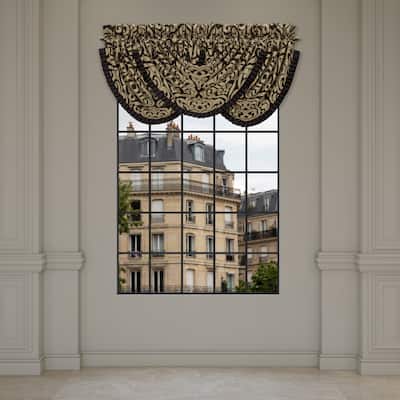Bolero Black And Gold Window Waterfall Valance