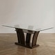preview thumbnail 1 of 5, Furniture of America Bind Contemporary Cherry 72-inch Glass Top Dining Table Brown Cherry
