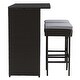 preview thumbnail 4 of 5, CorLiving Parksville Black Patio Bar Set - Ash Grey Cushions 3pc