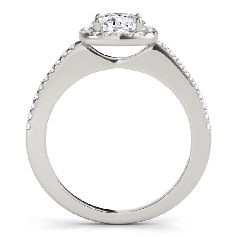 Auriya 14k-White Gold Lab Grown Round Diamond Halo Engagement Ring 0.50 to 5.00 ct. tw. (F-G VS)