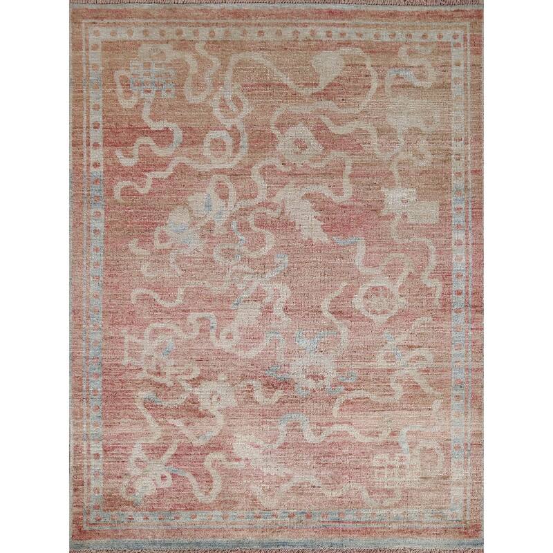 Hand Knotted Oriental 100% Wool Carpet Traditional Abstract Coral Art Deco Area Rug - 5' 0'' X 3' 10''